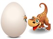 Dinosauro cucciolo con Uovo-Baby Dinosaur with Egg-Vector Dinosauro cucciolo con Uovo-Baby Dinosaur with Egg-Vector