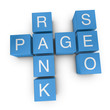 Pagerank SEO 3D crossword on white background
