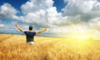 Man in yellow meadow