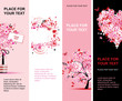 Vektor: Summer floral pink banners vertical for your design Summer floral pink banners vertical for your design