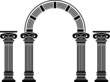 fantasy arch and columns. stencil. fifth variant