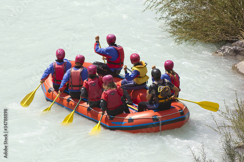 Photo: Rafting on a river Soca, Slovenia, Triglav national park Rafting on a river Soca, Slovenia, Triglav national park