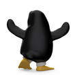 scary penguin back view