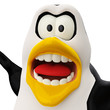 scary penguin portrait