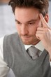 Closeup portrait of thinking man