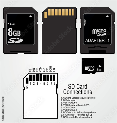 Vector: Image of a memory SD cards Image of a memory SD cards