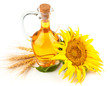 Photo: sunflower oil with flower sunflower oil with flower
