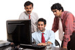 Indian young business people in office isolated on white