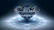 Diamond jewel on blue background Diamond jewel on blue background
