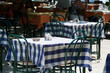 Table in a street cafe Table in a street cafe