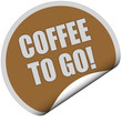 Sticker braun rund curl unten COFFEE TO GO