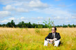 Businessman in the field