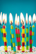 Birthday candles on blue background