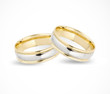 Wedding gold rings isolated on white. Vector