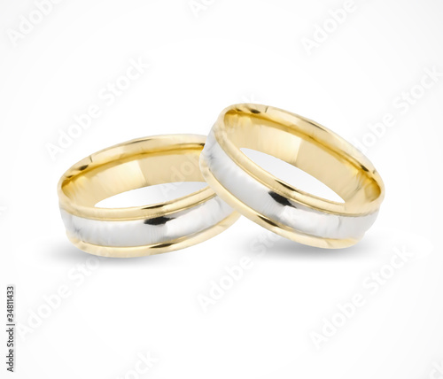 Vector: Wedding gold rings isolated on white. Vector Wedding gold rings isolated on white. Vector