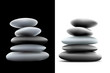 Yin Yang Pebble Stacks. Vector