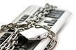 Concept of internet security with padlock and keyboard Concept of internet security with padlock and keyboard