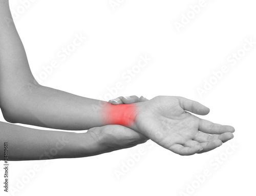 Photo: Acute pain in a woman wrist Acute pain in a woman wrist