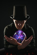 Man looking into crystal ball