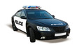 Police Car Isolated On White, ...
