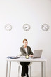 Businesswoman using laptop