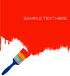 Red paintbrush painting the white wall. Vectors background Red paintbrush painting the white wall. Vectors background