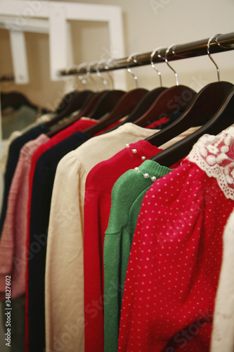 Photo: Women's clothes on a rack Women's clothes on a rack