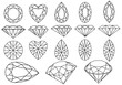 set of diamonds and gemstones, vector