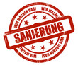 Sternen Stempel rot rel SANIERUNG