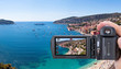 Photo: Camescope filmant la baie de Villefranche-sur-Mer Camescope filmant la baie de Villefranche-sur-Mer
