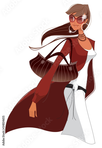 Vector: close-up of woman standing close-up of woman standing