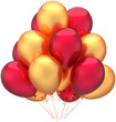 Happy birthday balloons party decoration red golden