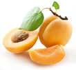 Apricots with leaves