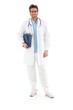 Young doctor with laptop smiling