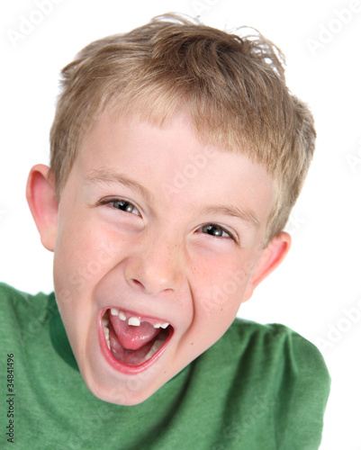Photo: Young boy making a silly face Young boy making a silly face
