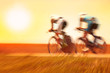 Racing bicycles, motion blur