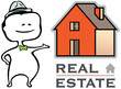 Real estate - a real estate agent and a house - vector