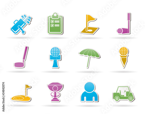 Vektor: golf and sport icons - vector icon set golf and sport icons - vector icon set