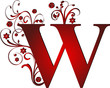 Großbuchstabe W rot