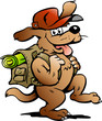 Hand-drawn Vector illustration of an Traveling Backpacker Dog Hand-drawn Vector illustration of an Traveling Backpacker Dog