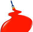 Red paintbrush painting the white wall. Background vector. Red paintbrush painting the white wall. Background vector.