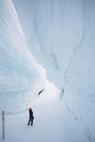 Photo: Inside the ice - glacier crevasse Inside the ice - glacier crevasse