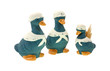 Family Ceramic Ducks