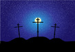 Vektor: Calvary at night Calvary at night