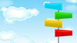 colorful blank road sign with cloud