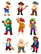 cartoon pirate icon set.