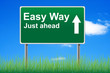 Illustration: Easy way, concept road sign on sky background. Easy way, concept road sign on sky background.