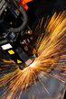 Industrial laser with sparks flying around