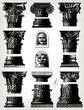 Engraving vintage column set Engraving vintage column set