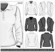 Women's polo-shirt design template. Long sleeve.
